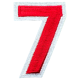 Cijfer Nummer 7 Strijk Emblemen Patch Rood Wit