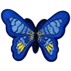 Vlinder Donkerblauw Strijk Applicatie Embleem Patch