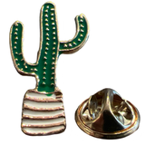 Cactus Emaille Pin In Pot samen met het afsluitdopje