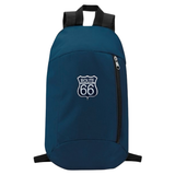 Route 66 USA Strijk Patch Donker Blauw Wit op een donkerblauwe cap