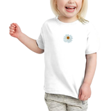 Madeliefje Margriet Strijk Applicatie Embleem Patch op een wit t-shirtje