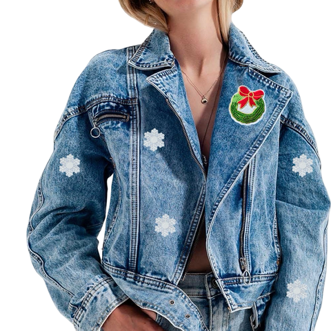 Klein - zilver - sneeuwvlok - opstrijkbare appliqué - geborduurde patch - Nederland Klein - zilver - sneeuwvlok - opstrijkbare appliqué - geborduurde patch - Nederland