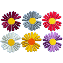 Madelief Margriet Bloemen Strijk Embleem Patch Large Set 6 stuks