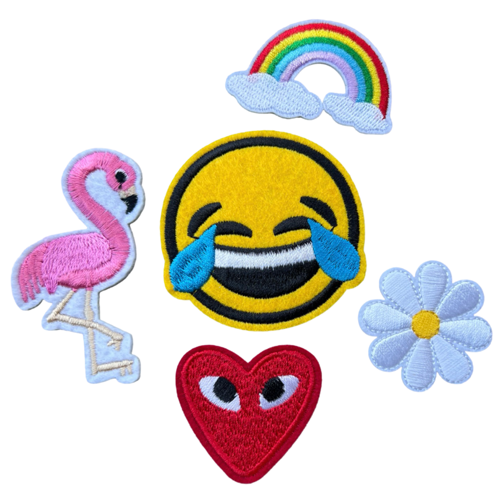 Happy time Strijk Embleem Patch Set 5 Stuks