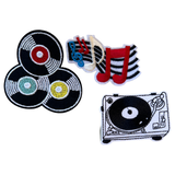 Retro Vinyl Muziek Vibes Strijk Patch Set 3 Stuks