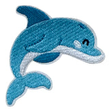 Cartoon dolfijn strijkpatch geborduurd voor kinderkleding en accessoires