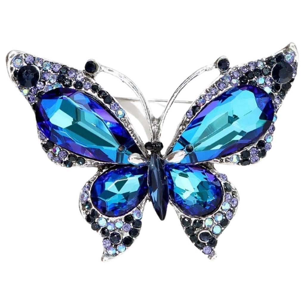 Broche Sierspeld Vlinder Blauw Zilver