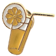Limonade Cocktail Rietje Fruitschijfje Emaille Pin.