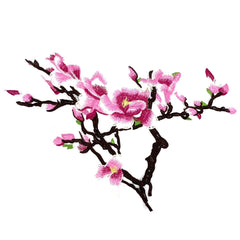 Magnolia Bloesem Opnaai Patch Links – Sew-On Emblem