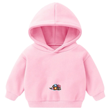 Egel Egeltje Flower Power Strijk Embleem Patch op een kleine roze hoodie