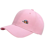 Egel Egeltje Flower Power Strijk Embleem Patch op een roze cap