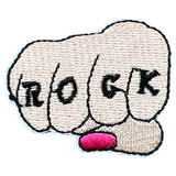 Vuist Rock Tattoo Tekst Strijk Embleem patch
