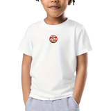 Anker Boei Strijk Embleem Patch Rood op een wit t-shirtje