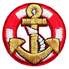 Anker Boei Strijk Embleem Patch Rood