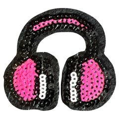 Koptelefoon Headphone Paillette Strijk Embleem Patch