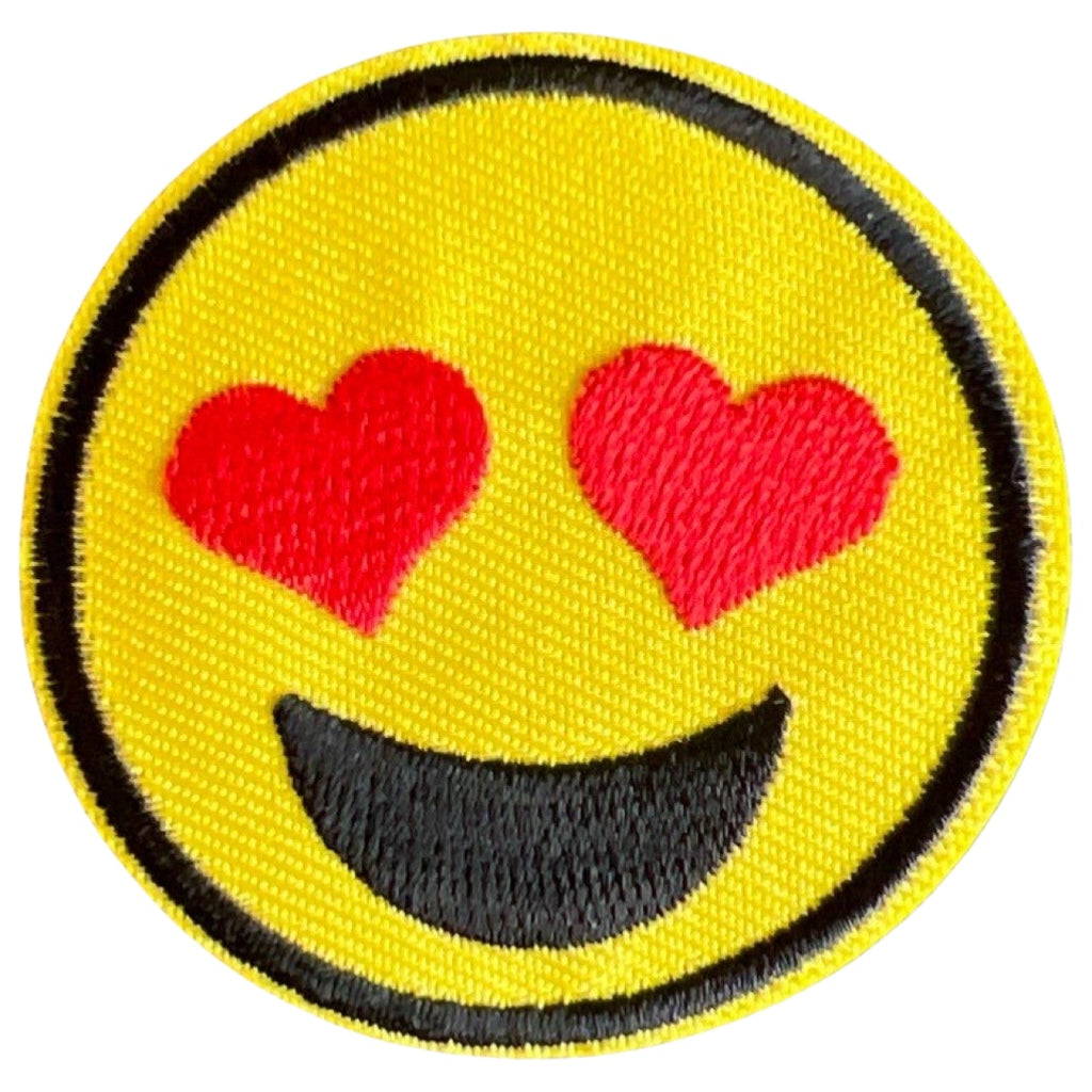 Emoji Smiley Strijk embleem Patch Hartjes Ogen