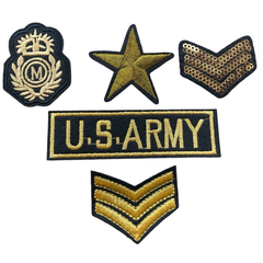 Golden U.S. Army Patch Set 5 Stuks