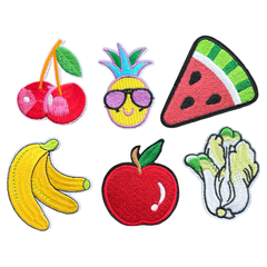 Fruit Groente Strijk Embleem Patch Set B 6 stuks