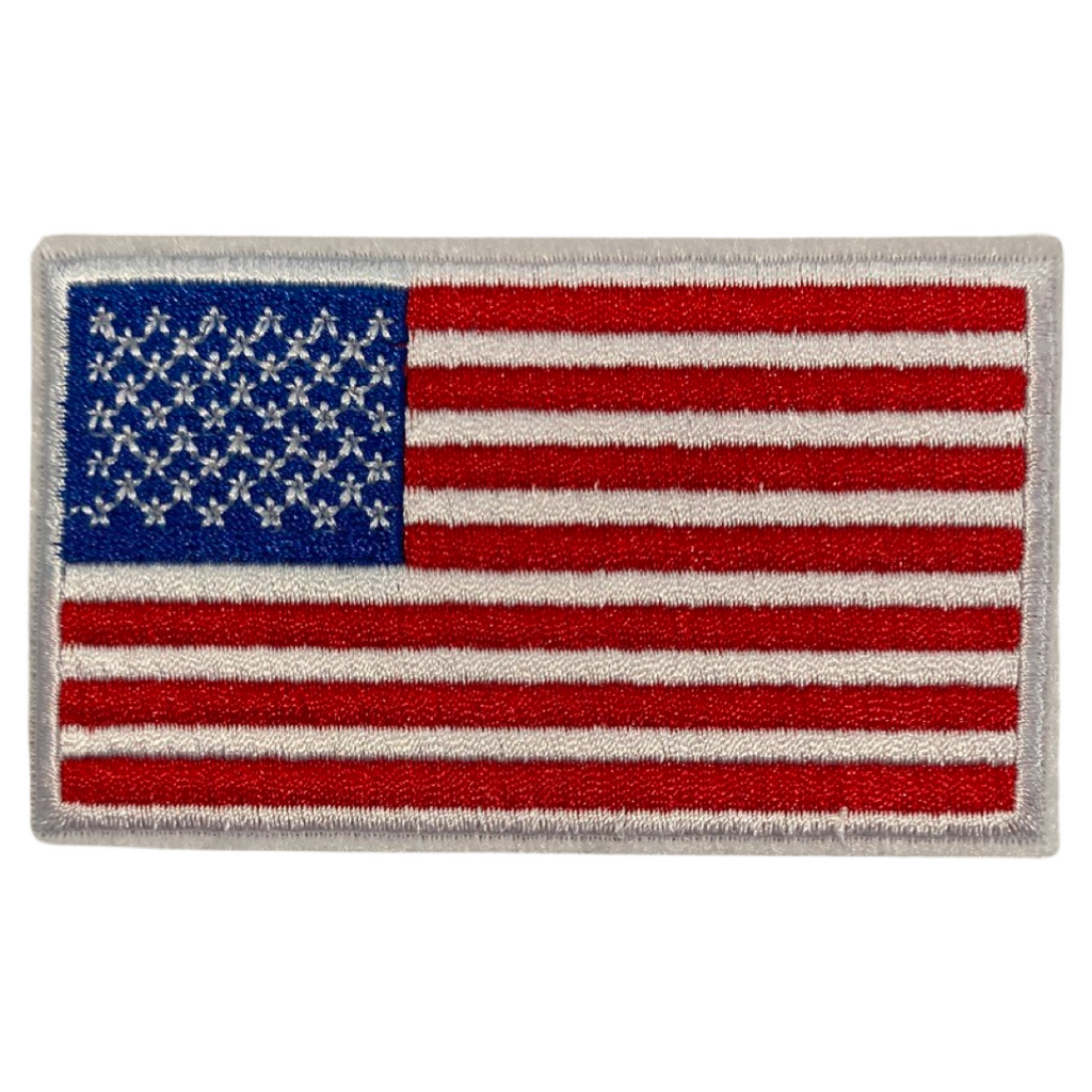 Geborduurde USA vlag patch – Stars & Stripes iron-on embleem