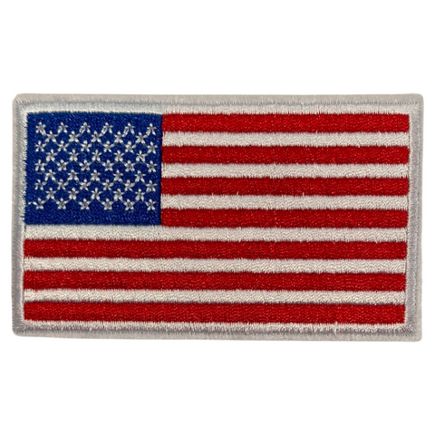 Geborduurde USA vlag patch – Stars & Stripes iron-on embleem