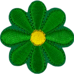 Madelief Bloemetje Strijk Embleem Patch Groen