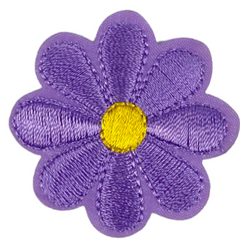 Madelief Bloemetje Strijk Embleem Patch Lila
