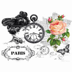 Zak Horloge Vintage Klok Roos Strijk Applicatie