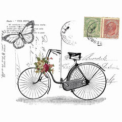 Fiets Briefkaart Vintage Strijk Applicatie