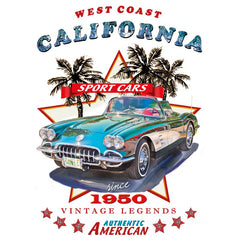 Auto Sport Car 1950 West Coast California Strijk Applicatie