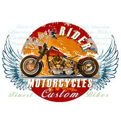 Motor Bike Vintage Rider Motor Cycles Strijk Applicatie