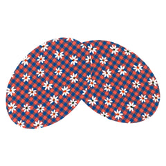 Knie Elleboog Strijk Stukken Patches Rood Blauw Geruit Madeliefje