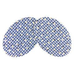 Knie Elleboog Strijk Stukken Patches Blauw Geruit Wit Bloemetje