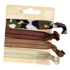 Haar Elastiek Ibiza Style Bruin Camel Camouflageprint