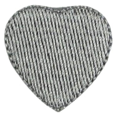 Hartje Strijk Embleem Patch Applicatie Zilver Medium