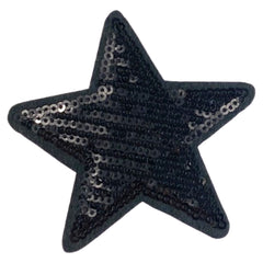 Ster Sterren Paillette Strijk Embleem Patch Zwart