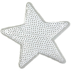 Ster Sterren Paillette Strijk Embleem Patch Wit