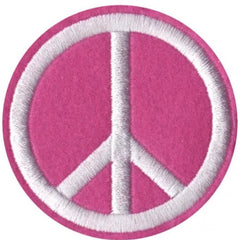 Vrede Peace Sign Strijk Embleem Patch Roze
