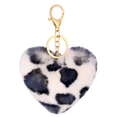 Sleutelhanger Pluche Hart Luipaard Print Tas Hanger Wit Grijs