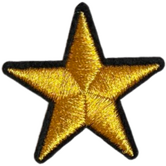 Ster Sterren Military Star Strijk Embleem Patch Goud