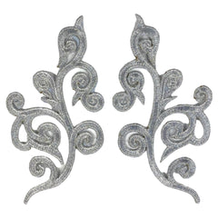 Venetiaans Kant Cosplay Sequins Strijk Applicatie Patch Set Zilver