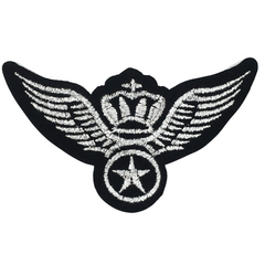 Air Force Luchtmacht Rangembleem Strijk Patch Zilver