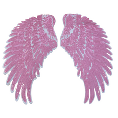 Vleugel Engel Paillette Vleugels XXL Strijk Embleem Patch Set Roze