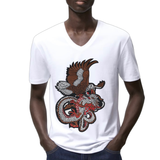 Eagle Zeearend Draak XXL Strijk Embleem Patch op een wit t-shirt