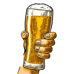Full Color Strijk Applicatie Small Bier Bierglas In Hand