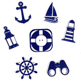 Houten Marine Navy Opnaai Knopen Set 7 stuks