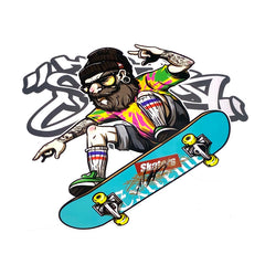 Skate Skateboard Extreme Skaters Full Color Strijk Applicatie