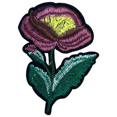 Anemoon Bloem Op Steel Strijk Embleem Patch