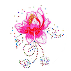 Lelie Bloem Rhinestone Strass-steentjes Strijk Applicatie