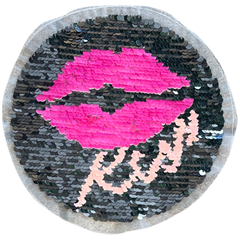 Mond Kiss Reversible Paillette Opnaai Embleem Patch