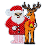 Kerst Rendier Kerstman Strijk Embleem Patch